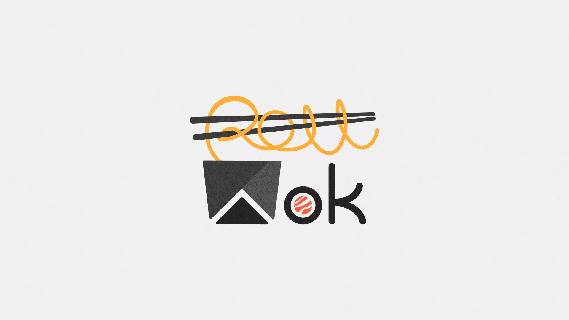 Разработка логотипа суши-бара «Roll Wok Club» в Сельцо